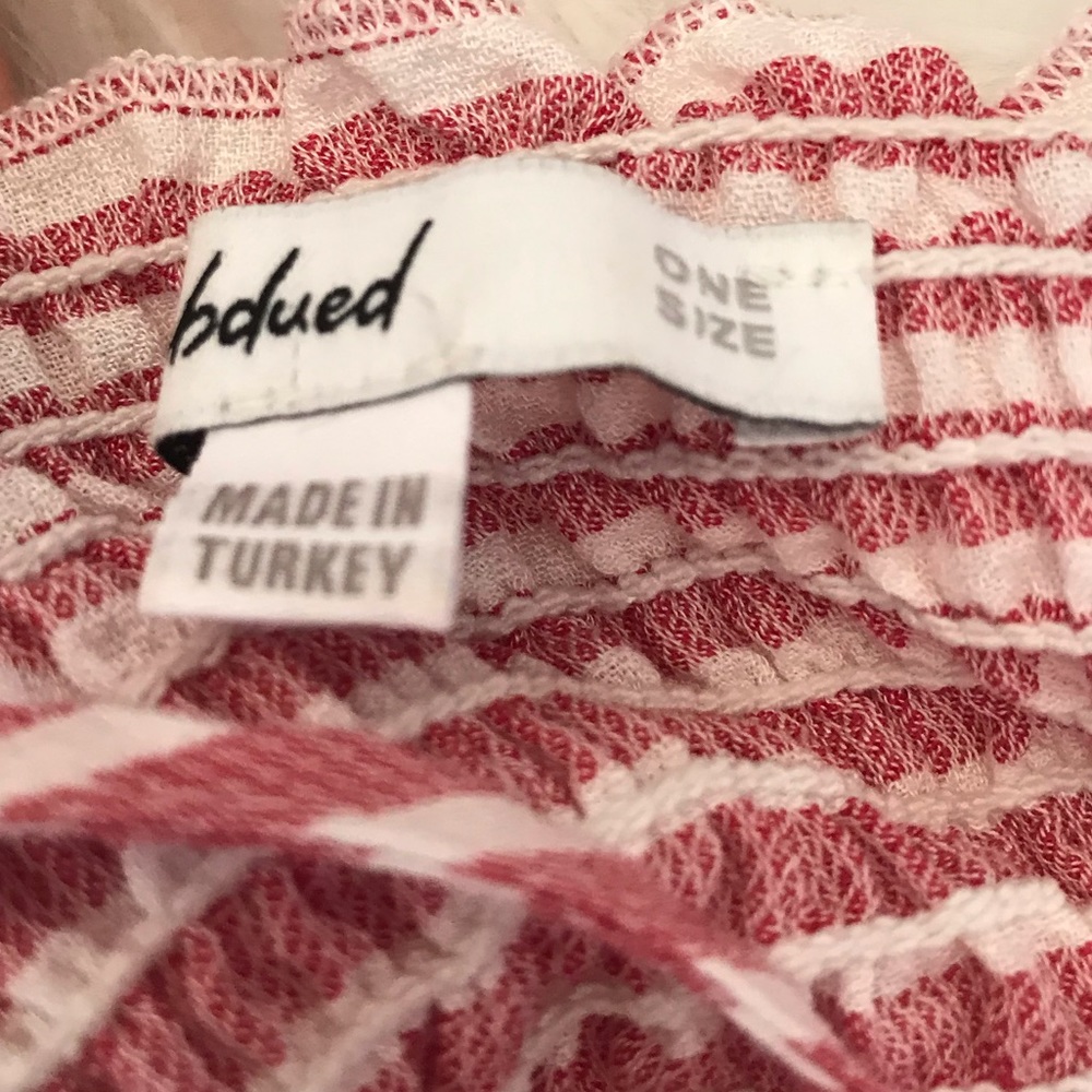 Subdued Babydoll Striped Tie Strap Crop Top 0NWOT - Picture 7 of 8